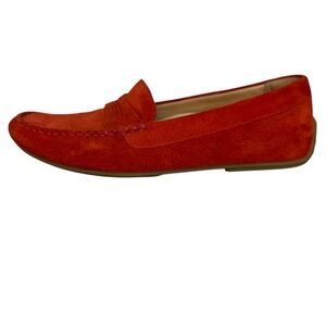 Samuel Hubbard “Free Spirit” Orange Suede Driving Moccasins. Size 9M